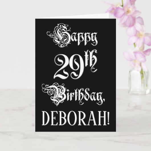 29. Geburtstag: Extravagant, elegant, Script + Ind Karte (Orchidee)