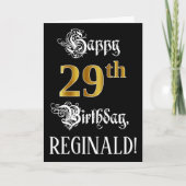 29. Geburtstag — Extravagantes Skript; Imitate Gol Karte (Vorderseite)