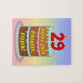 29. Geburtstag: Fun Cake and Candles + Individuell Puzzle (Horizontal)