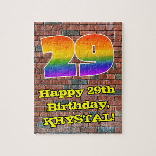 29. Geburtstag: Fun Graffiti-Inspiriert Regenbogen Puzzle