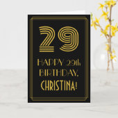 29. Geburtstag: Kunst-Deko inspirierter Blick "29" Karte (Gelbe Blume)