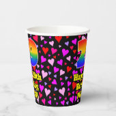 29. Geburtstag: Loving Hearts Pattern, Regenbogen Pappbecher (Links)