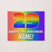 29. Geburtstag — mehrfarbiges Regenbogenmuster "29 Puzzle (Horizontal)