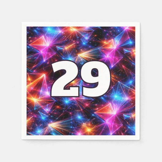 29. Geburtstag Neon-Polygon abstrakt Serviette (Vorderseite)