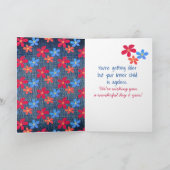 29. Geburtstag Strichfigur-Mädchen und Daisies auf Karte (Innenseite)