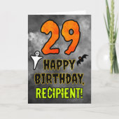 29. Geburtstag: unheimliches Halloween Thema + Ind Karte (Vorderseite)