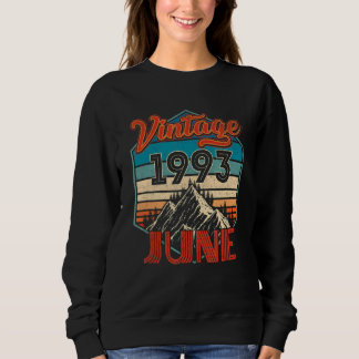 29 Geburtstag Vintag Juni 1993 Retro Sunset Sweatshirt
