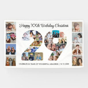 29. Geburtstagsfeier Nummer 29 Fotocollage Banner