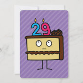 29. Geburtstagskuchen mit Kerzen Einladung (Vorderseite)