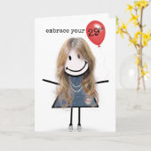 29. Geburtstagsmarine mit Red Balloon Karte (Gelbe Blume)