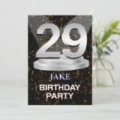 29. Geburtstagsparty Einladung einen Namen hinzufü (Stehend Vorderseite)