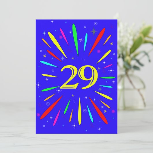 29. Geburtstagsparty Einladung Explosion (Stehend Vorderseite)