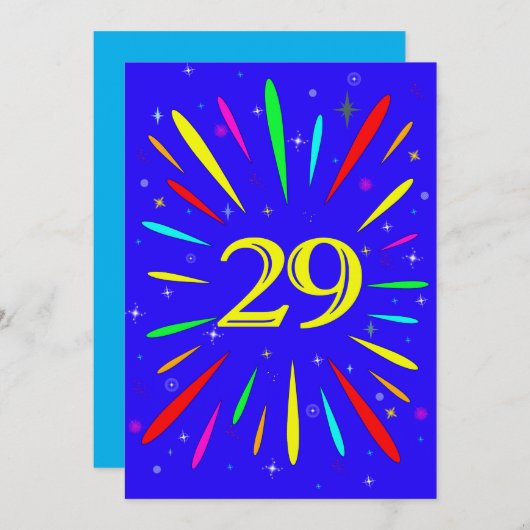 29. Geburtstagsparty Einladung Explosion (Vorne/Hinten)