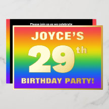 29. Geburtstagsparty: Spaß, farbenfrohe Regenbogen