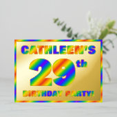 29. Geburtstagsparty — Spaß, Regenbogenspektrum "2 Folieneinladung (Stehend vorne)