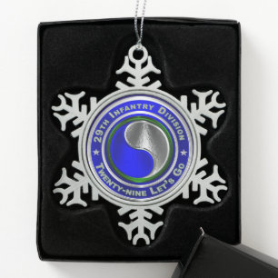 29. Infanterie-Division  Schneeflocken Zinn-Ornament
