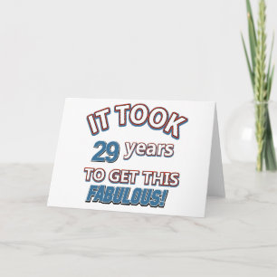 29. Jahr Geburtstagsdesigns Karte
