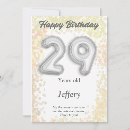 29 Jahre alte Happy Birthday Card (Rückseite)