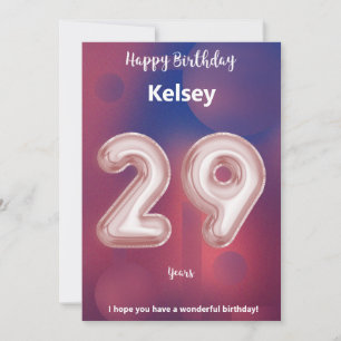 29 Jahre alte Happy Birthday Card