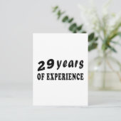 29 Jahre Erfahrung Postkarte (Stehend Vorderseite)