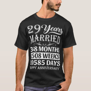 29 Jahre verheiratet Glücklicher 29. Hochzeitstag T-Shirt