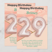 29-jährige Mädchen Happy Birthday Card (Vorne/Hinten)