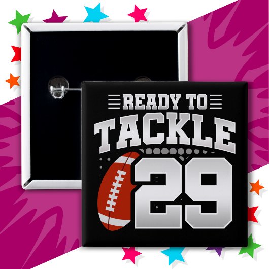 29-jähriges Tackle Football Party 29. Geburtstag Button