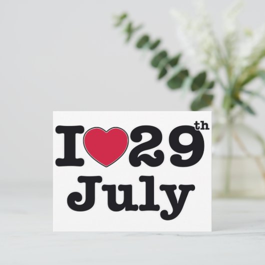 29. Juli mein Geburtstag Postkarte (Stehend Vorderseite)