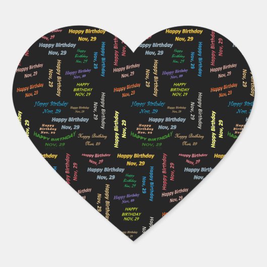 29. November Herz-Aufkleber (Vorderseite)