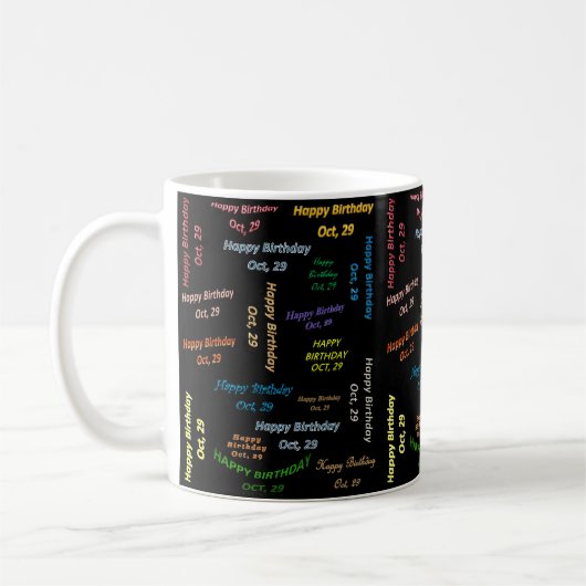 29. Oktober Geburtstags-Tasse Kaffeetasse (Links)