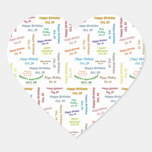 29. September Herz-Aufkleber (Vorderseite)