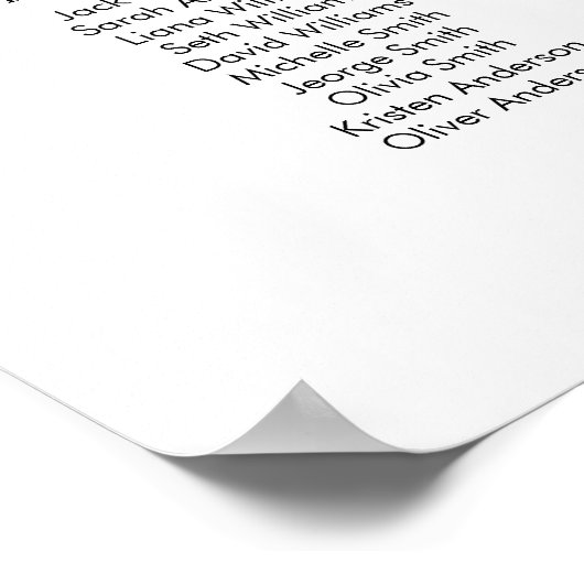 29 Tabellen Unsere Lieblings-Sitzplan Poster (Ecke)