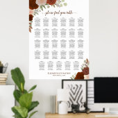 29-Tisch-Herbst-Blumen-Boho-Hochzeits-Sitzplan Poster (Heimbüro)