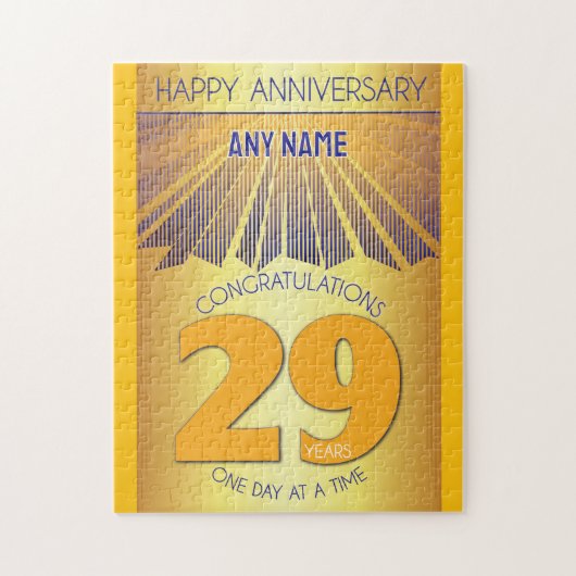 29 Year | AA 12 Step Anniversary Personalized Puzzle (Vertikal)