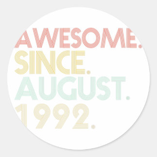 29th Birthday - 29 Years Old Awesome Since August  Runder Aufkleber