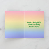 29th Birthday: Colorful Rainbow # 29, Custom Name Karte (Innenseite)