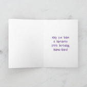 29th Birthday: Floral Flowers Number, Custom Name Karte (Innenseite)