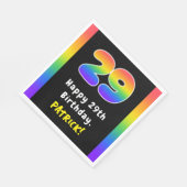 29th Birthday: Rainbow Spectrum # 29, Custom Name Serviette (Ecke)