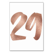 29Tischnummer Weißes Metallisches Rosa Gold Tischnummer (Rückseite)