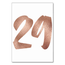 29Tischnummer Weißes Metallisches Rosa Gold Tischnummer