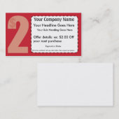 $2,00 Weg von der Kupon-Karte Rabattkarte (Vorne/Hinten)