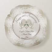 2., 13., 39. oder 8. Jubiläumsgeschenk für sie Rundes Kissen (Vorderseite)