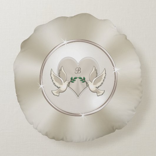 2., 13., 39. oder 8. Jubiläumsgeschenk für sie Rundes Kissen (Rückseite)