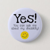 2,25" Abzeichen - frag über Behinderung Button (Vorderseite)