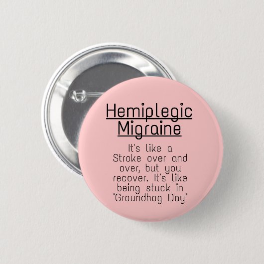 2,25" Abzeichen - hemiplegische Migräne Button (Vorne & Hinten)