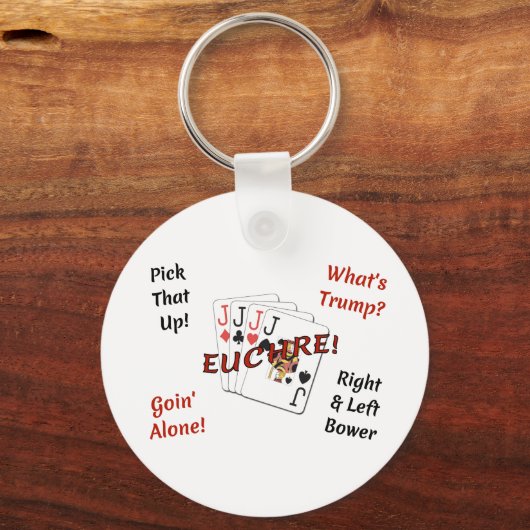 2.25" Basic Button Schlüsselanhänger - Euchre! (Vorderseite)