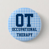 2,25" Beschäftigungstherapieknopf - Blau u. Weiß Button (Vorderseite)