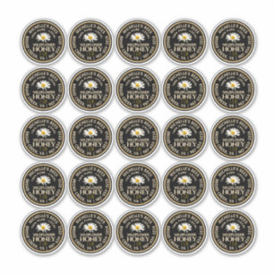 2,25" Honey Mason Jar Lid Label Wasserdichte Daisy