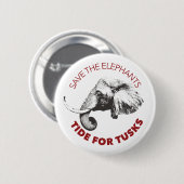 2,25" retten den Elefanten Knopf Button (Vorne & Hinten)