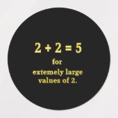 2 + 2 = 5 Funny Math Joke Etiketten (Design 1)